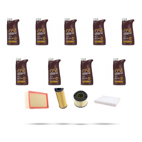 Kit tagliando 4 FILTRI e 9L OLIO compatibile con Porsche Cayenne I (955) 3.0 V6 176kw dal 2009