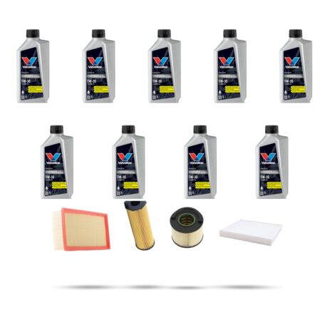 Kit tagliando 4 FILTRI e 9L OLIO compatibile con Porsche Cayenne I (955) 3.0 V6 176kw dal 2009