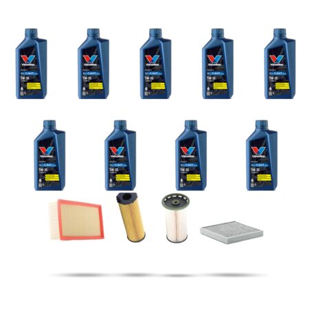 Kit tagliando 4 FILTRI e 9L OLIO compatibile con Porsche Cayenne II (958) 4.2 S v8 Diesel 283Kw dal 2014