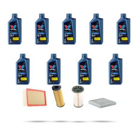 Kit tagliando 4 FILTRI e 9L OLIO compatibile con Porsche Cayenne II (958) 4.2 v8 Diesel 281Kw dal 2012