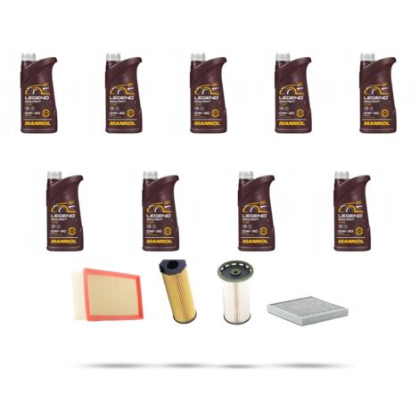 Kit tagliando 4 FILTRI e 9L OLIO compatibile con Porsche Cayenne II (958) 4.2 v8 Diesel 281Kw dal 2012