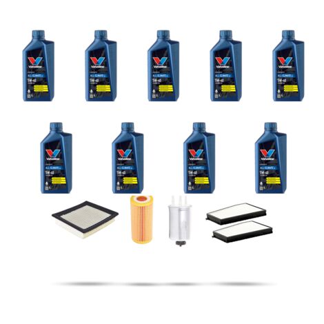 Kit tagliando 4 FILTRI e 9L OLIO compatibile con Ssangyong Kyron 2.7 Xdi 121kw dal 2005