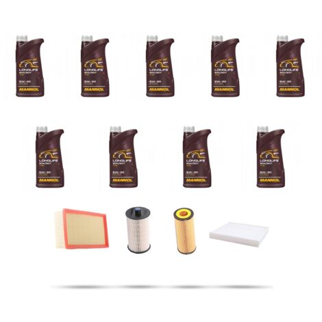 Kit tagliando 4 FILTRI e 9L OLIO compatibile con Vw Crafter (2E,2F) 2.5 TDI 100kw Dal 2006