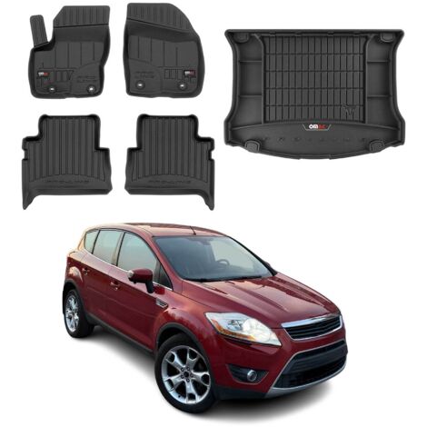 Kit Tapis de Sol et Coffre pour Ford Kuga 2008-2013 TPE Noir
