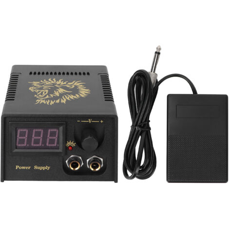 Kit Tatouage Débutant avec Alimentation, Pédale et Écran LED - Alimentateur Machine Tatouage 110V-220V Prise Européenne