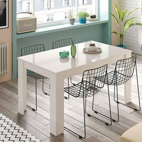 Kit tavolo estensibile 'kendra' cm. 90x140/190x78h bianco lucido - Salone
