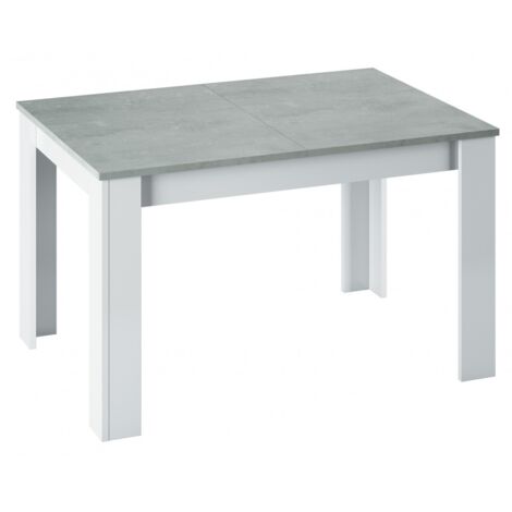 KIT TAVOLO KENDRA 140/190X90XH78CM BIANCO/CEMEN