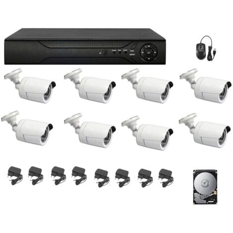 KIT TELECAMERE DVR 8 CANALI 8 TELECAMERE 5MP AHD HD 320 GB VISIONE DA REMOTO