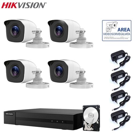 KIT TELECAMERE HIKVISION 4 TELECAMERE 2 MPX DVR 8 CANALI 2TB HDD