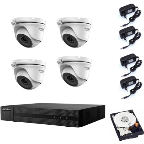 KIT TELECAMERE HIKVISION DVR 4 CANALI 4 TELECAMERE 2 MPX HD 500 GB