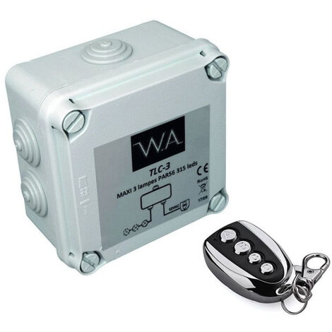 Kit télécommande universelle pour projecteur LED – Émetteur et récepteur radio 12V AC – 60W max – 2 boutons pour contrôle éclairage – Wa Conception