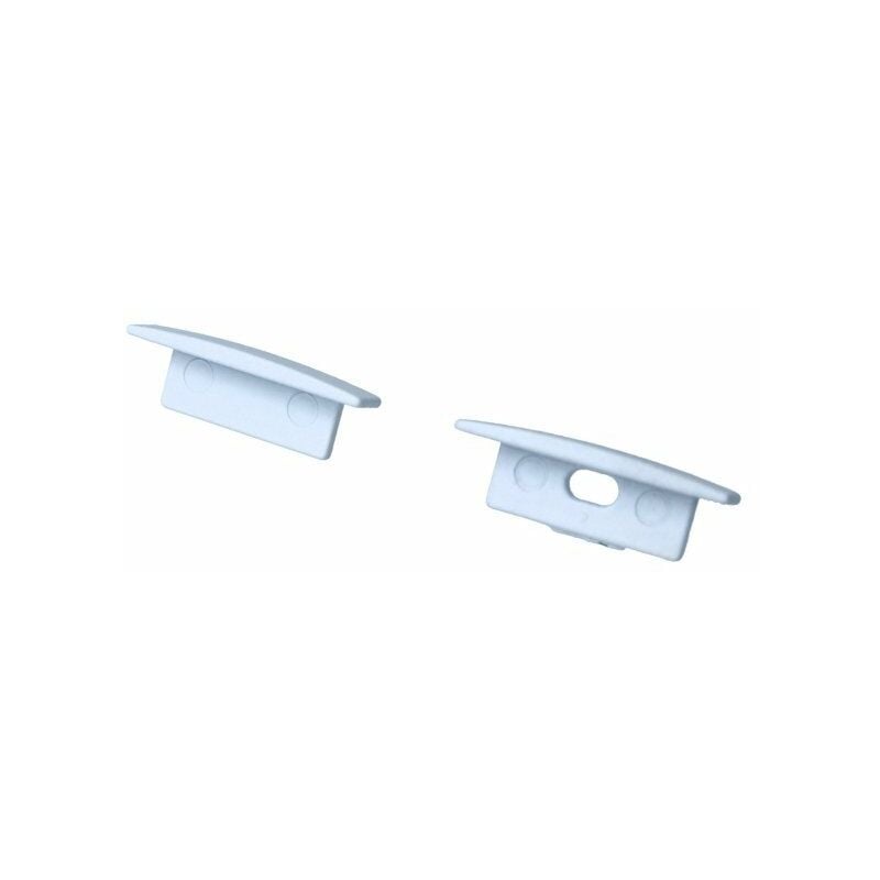 Image of Kit Terminali Tapi di Chiusura In Metallo Con e Senza Foro Colore Bianco Per Profilato Alluminio BAZ2507W