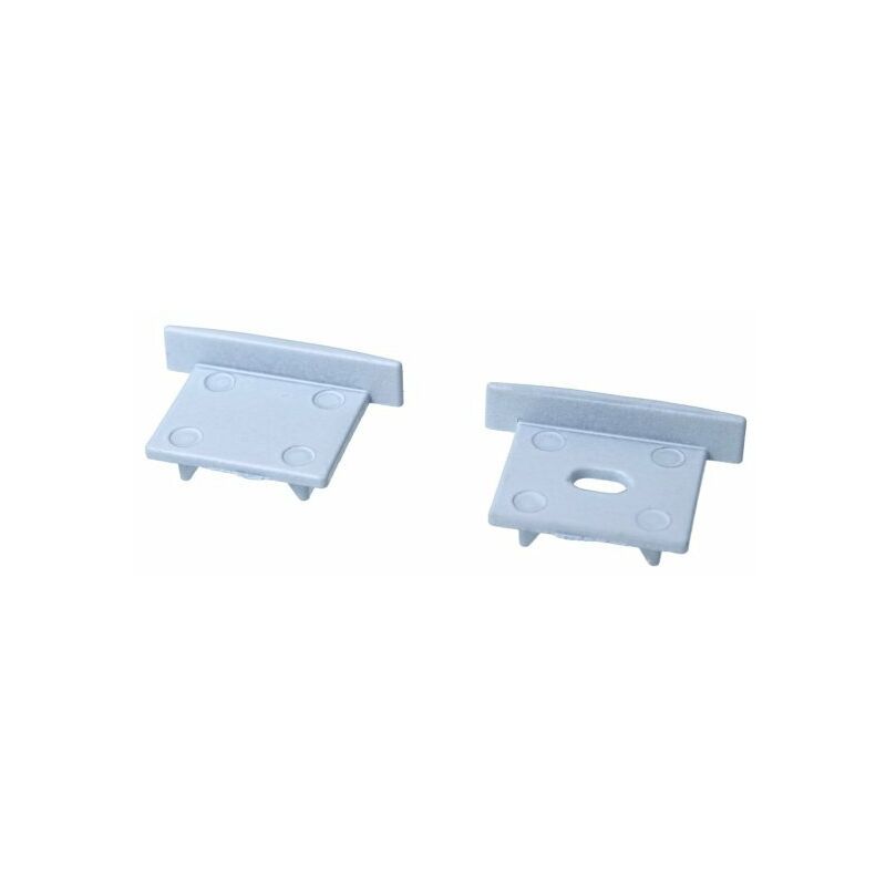 Image of Kit Terminali Tapi di Chiusura In Metallo Con e Senza Foro Colore Bianco Per Profilato Alluminio BAZ2515W