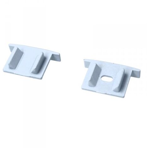 Kit Terminali Tapi di Chiusura In Metallo Con e Senza Foro Colore Bianco Per Profilato Alluminio BAZ2620W