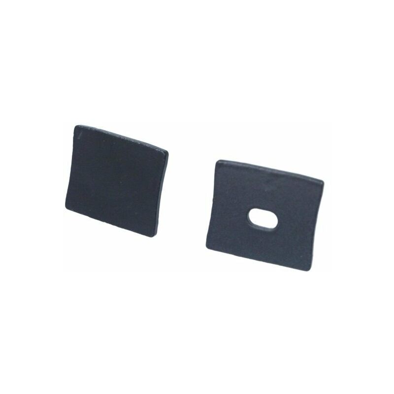 Image of Kit Terminali Tapi di Chiusura In Metallo Con e Senza Foro Colore Nero Per Profilato Alluminio Alto BAZ1715