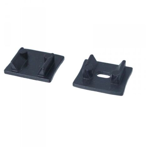 Kit Terminali Tapi di Chiusura In Metallo Con e Senza Foro Colore Nero Per Profilato Alluminio Alto BAZ1715