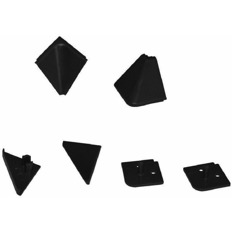 Image of Bricolegnostore - Kit terminali tappi e angolari per alzatina accessori top cucina vari colori colore: nero triangolare