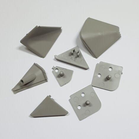 Kit terminali tappi e angolari per alzatina accessori top cucina vari colori colore: bianco triangolare