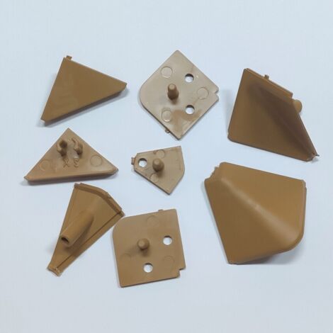 Kit terminali tappi e angolari per alzatina accessori top cucina vari colori colore: marrone chiaro triangolare