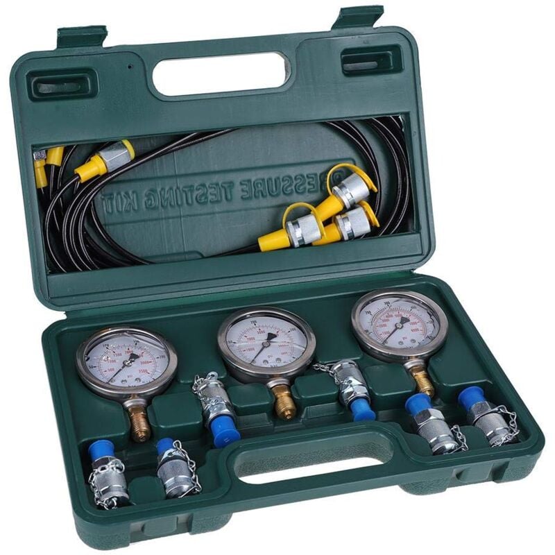 Tonysa - Kit Test de Pression Hydraulique, Jauge Capteur de Pression Hydraulique avec Raccord de Tuyau et Manomètre pour Excavatrice