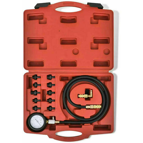 KIT TESTER MOTORE 12 PZ PRESSIONE OLIO MANOMETRO VALVOLE CARBURANTE AUTO 298