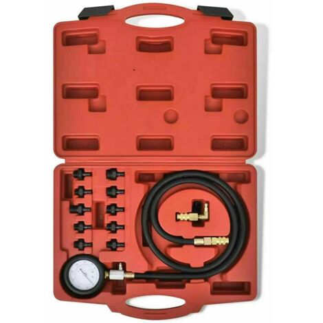 KIT TESTER MOTORE 12 PZ PRESSIONE OLIO MANOMETRO VALVOLE CARBURANTE AUTO 298