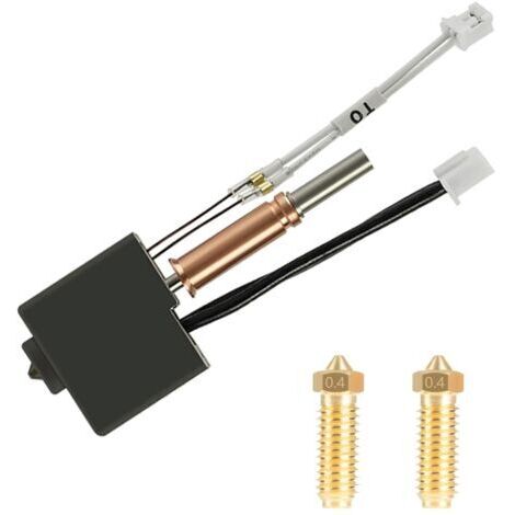Kit testina di stampa per stampante 3D Anycubic Kobra 3, blocco riscaldante assemblato, con 2 ugelli in ottone da 0,4 mm per Kobra 3, Kobra 3 Combo