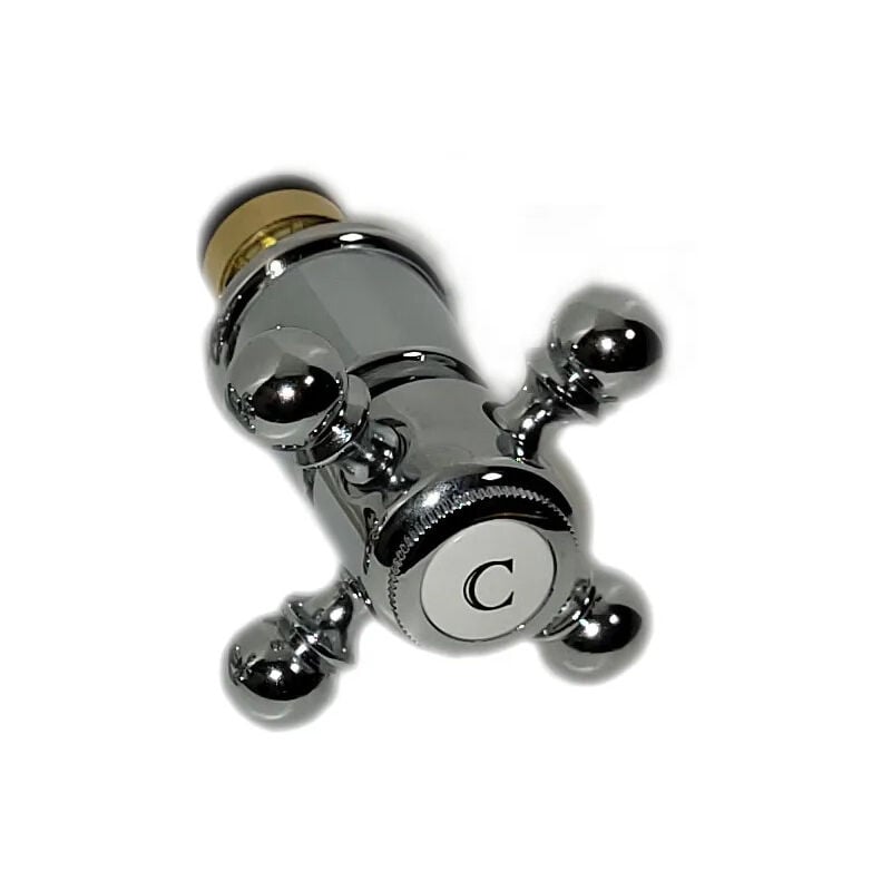 Kit tête céramique avec croisillon chaud et jupe chromés