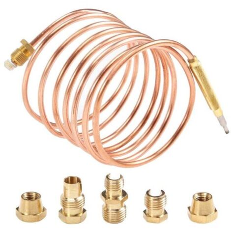 Kit Thermocouple Universel 1500mm pour Cuisinière Gaz M6X0.75 avec Écrou de Remplacement Débordement