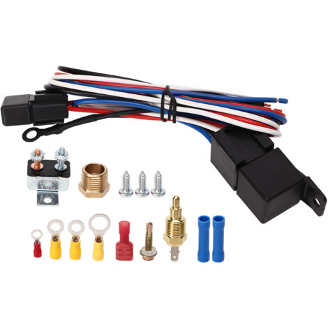 Kit Thermostat Contrôle Radiateur Électrique 12V avec Relais Kit Complet pour Véhicules