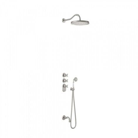 Kit thermostatique baignoire encastré avec fermeture et réglage du débit (2 voies) - TRES 24235301AC Acier