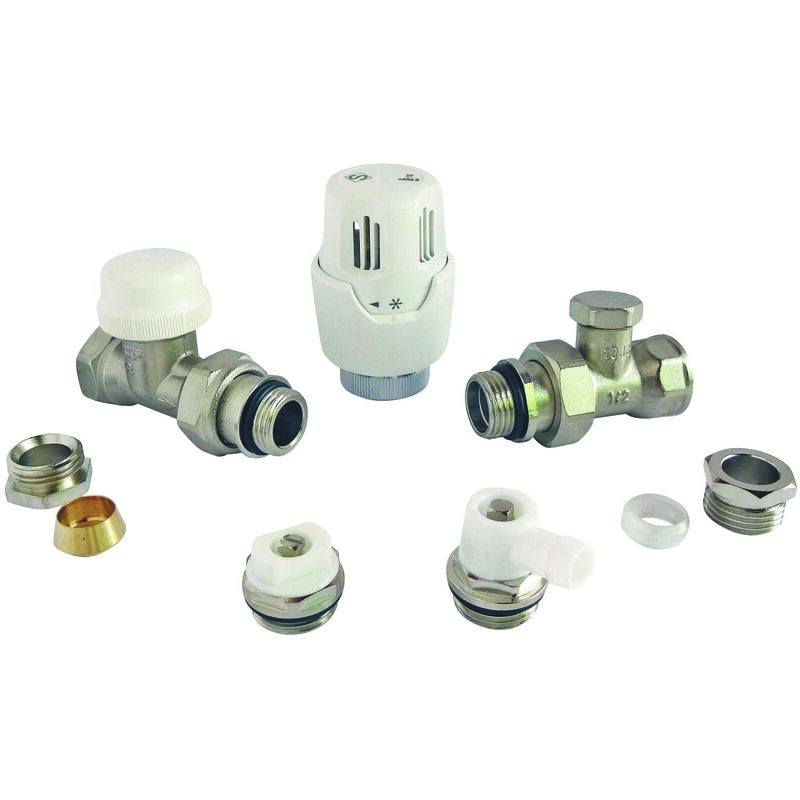 Kit radiateur robinet thermostatique droit 15/21