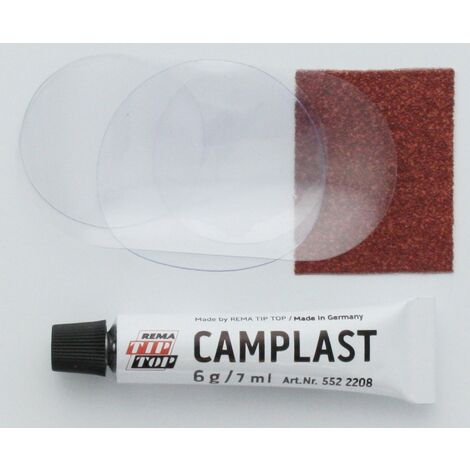 set di riparazioni Tip Top Camping Mini Camplast, con 4 toppe + accessori