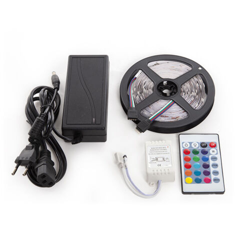 Kit Tira 150 LEDs 36W RGB Blister Transformador, Controlador, Mando a Distancia IP25 | RGB (GR-BLISRGB36W)