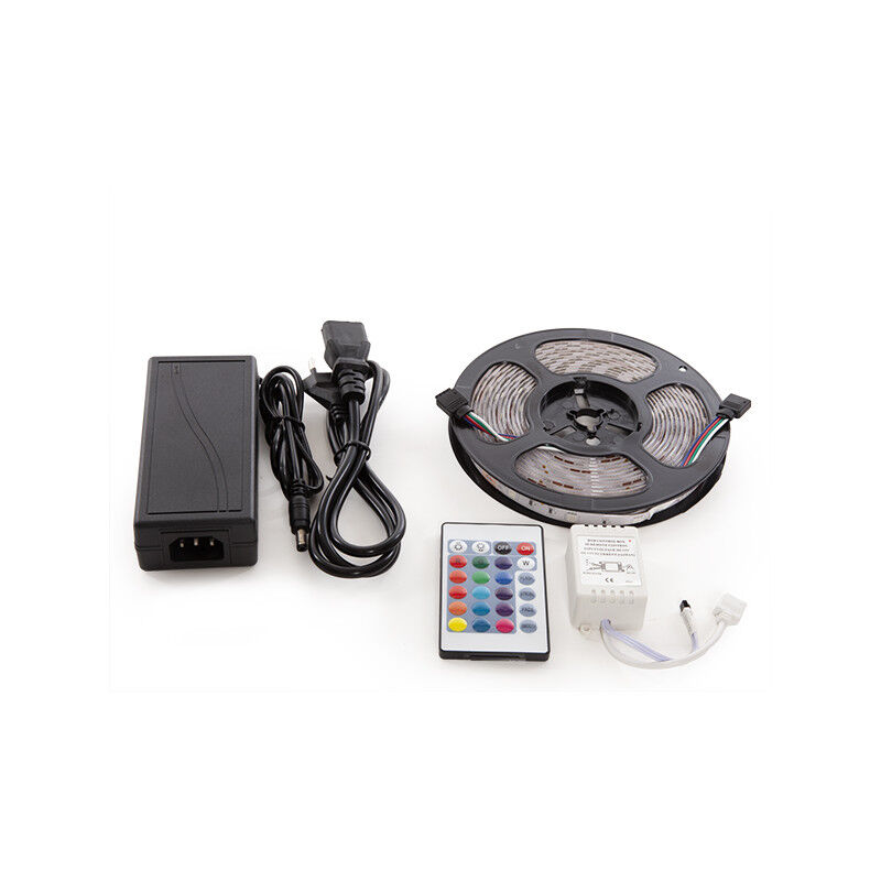 

Kit Tira 150 LEDs 36W RGB Blister Transformador, Controlador, Mando a Distancia IP65 | RGB (GR-BLISRGB36W-IP65)