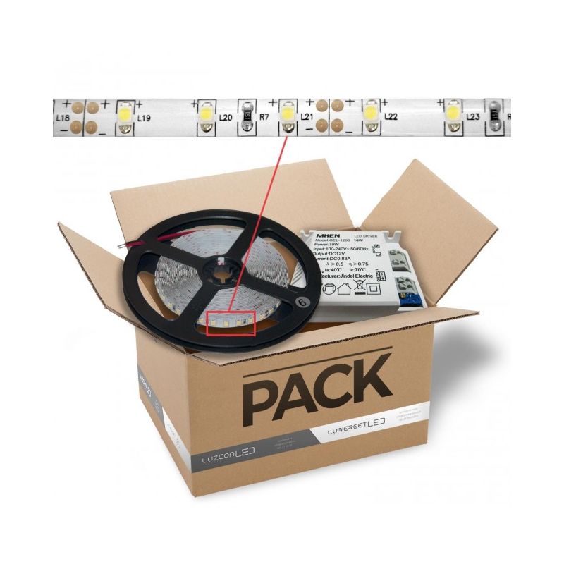 

Kit tira LED 1 metro 12V 5W 60 LED con transformador luz blanca 6500k - ENVÍO DESDE ESPAÑA - Luzconled