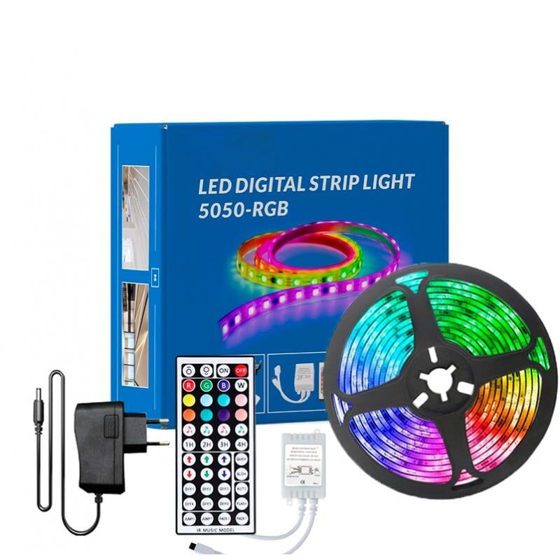 

Kit Tira LED 35W 12V 150LED IP20 RGB con Mando y Fuente de Alimentación (5 metros) RGB | IluminaShop