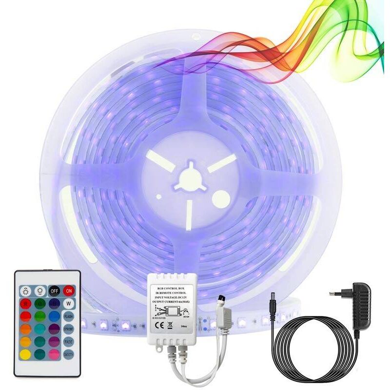 

Barcelona Led - Kit tira LED RGB 5m con fuente, mando y controlador