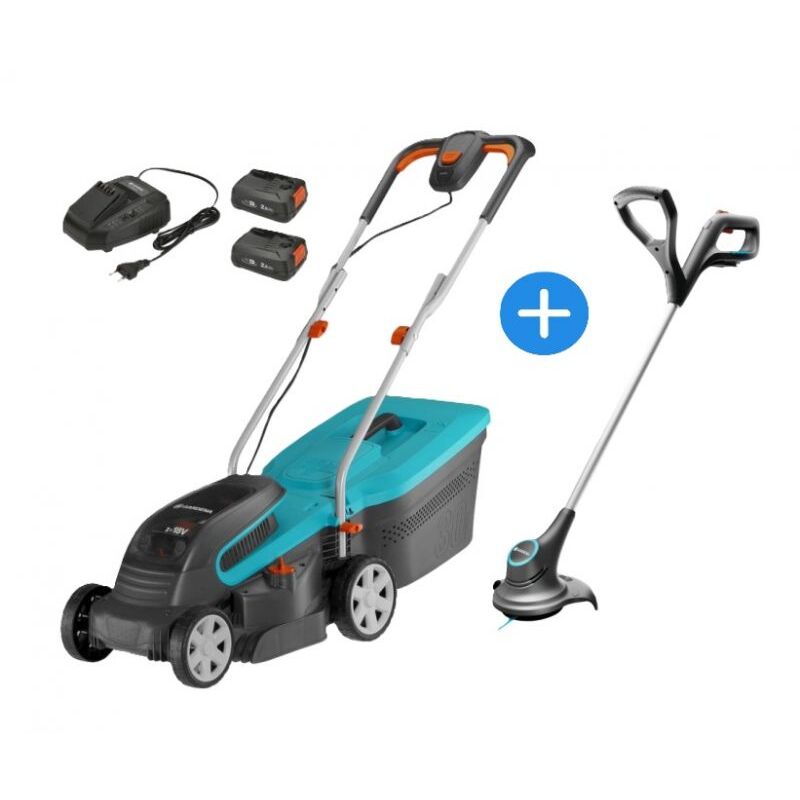 Kit tondeuse à gazon sans fil Gardena 14632-20 & tondeuse sans fil 14702-55 SmallCut solo