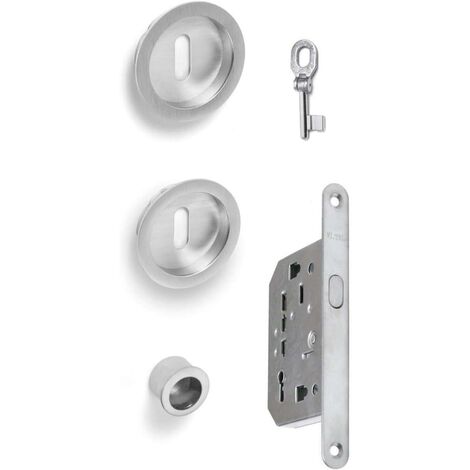KIT TONDO ZAMA PORTE SCORREVOLI CON CHIAVE CROMO