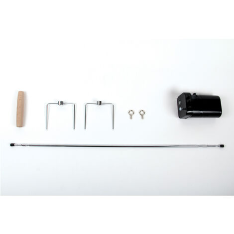 Kit tournebroche barbecue 63 cm – Acier inoxydable – Charge maximale 10 kg – Moteur électrique pour cuisson uniforme – Somagic