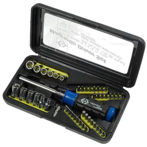 Kit tournevis a cliquet avec embouts et douilles - 46pces