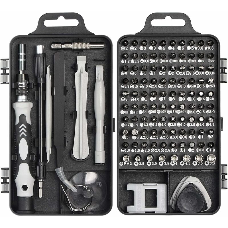 Kit Tournevis de Précision, Faireach Jeu de Tournevis Outils de Réparation Professionnel 115 en 1 Set Tournevis Magnétique Multi-fonction pour Iphone