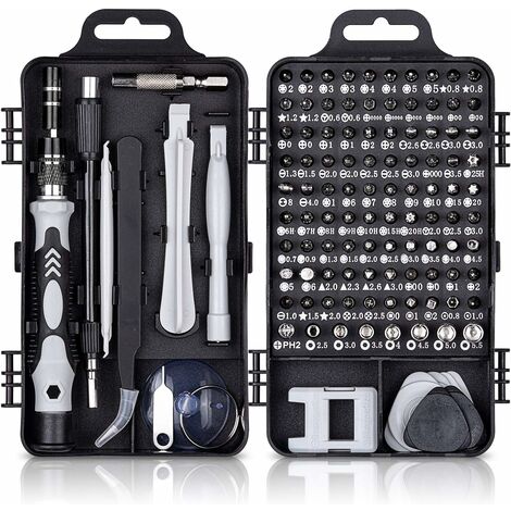 Kit tournevis de précision 115 en 1 – Rallonge flexible pour vis cachées – Poignées antidérapantes – Compatible avec ordinateurs et smartphones – Ledmomo