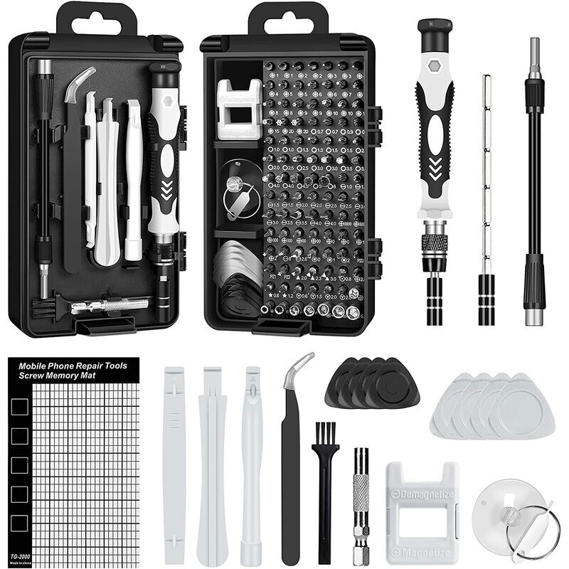 Kit Tournevis De Précision, 120 en 1 Mini Tournevis Kit Outil Informatique pour pc, MacBook, iPhone, Lunettes, Montre, Smartphone