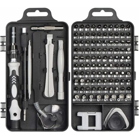 Kit Tournevis de Précision, Faireach Jeu de Tournevis Outils de Réparation Professionnel 115 en 1 Set Tournevis Magnétique Multi-fonction pour Iphone Laptop Mac Montre Jouets Bijoux Lunettes Appareil