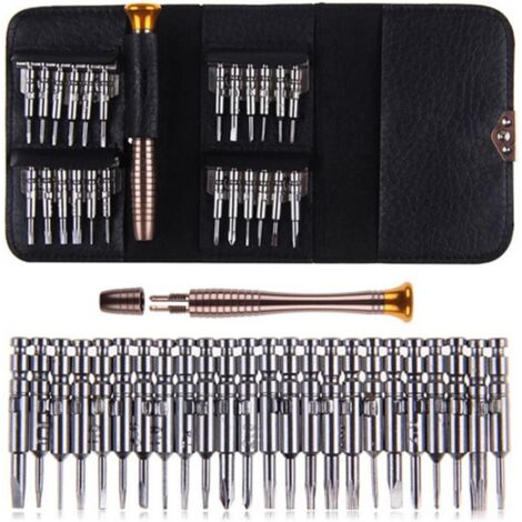 Kit Tournevis de Précision Magnétique 25 en 1 Outils de Réparation pour Portable, Laptop, Montre, Jouets, Lunettes, Bijoux etc.