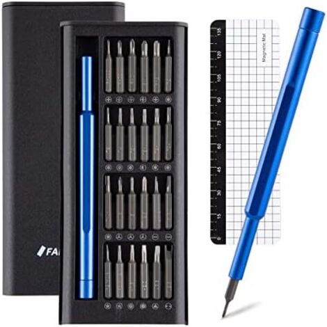 Kit Tournevis de precision, Set Outils avec Torx T2 T3 T4 T5 T6 T8 T9 T10, Etoile P2 P5, Triwing Y000, etc, pour iPhone, Macbook, Switch, PS4, Smartphone, Laptop, PC, Lunettes, Montre, etc Bleu 26 en