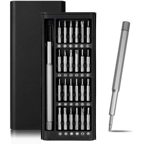Kit Tournevis de Précision,Mini 24 en 1 Set Outils Portables,avec T2/T3/T4/T5/T6/T8/T10/T15, Cruciforme PH000/PH00/PH0/PH1/PH2,Triwing Y1,etc,pour la Réparation de Phone,Laptop,Caméra,Montres
