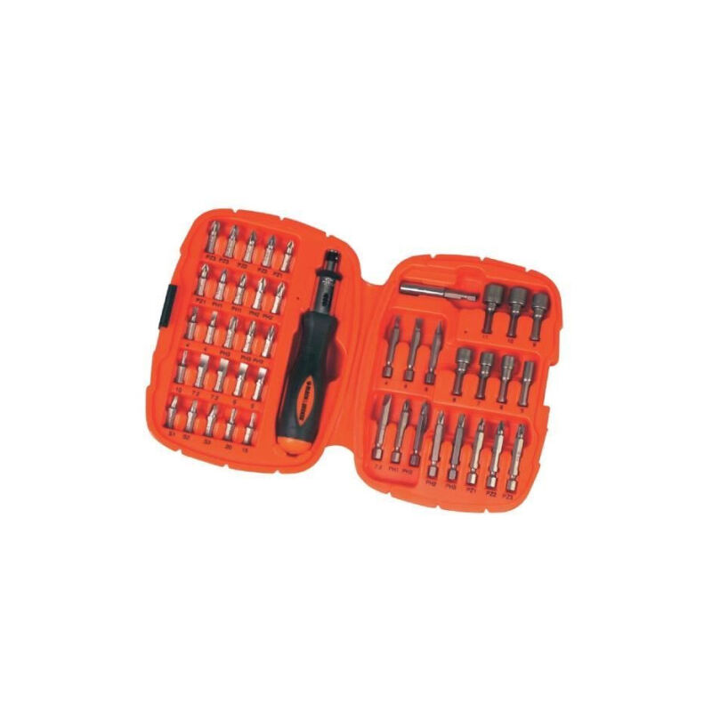 Kit Tournevis et Embouts a Cliquet (45 pieces) black+decker - A7039-XJ